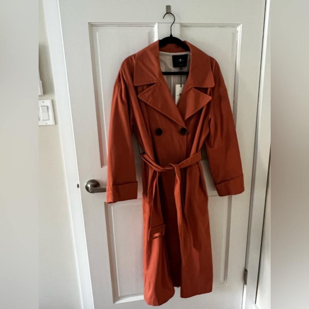 NWT 7 For All Mankind Relaxed Trench Coat Size L